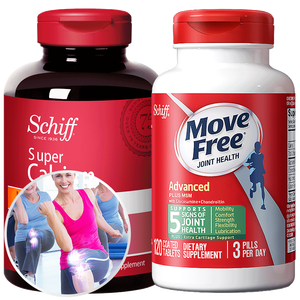 美产 Schiff MoveFree氨糖软骨素 绿瓶 120粒+液体钙软胶囊 120粒