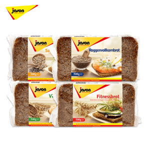 德国 捷森 全黑麦面包 500g 约7片 0糖低脂 饱腹不胖