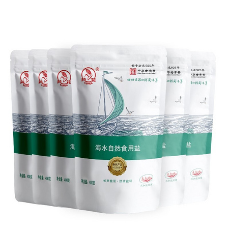 芦花 海水自然食用盐 未加碘无抗结剂 400g*6袋