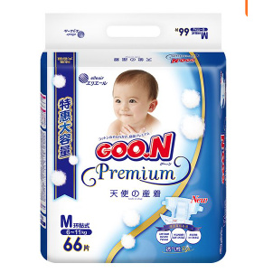 88VIP：GOO.N 大王 天使系列 婴儿纸尿裤 M66片