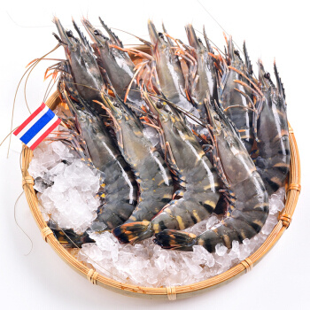 限地区：京觅·海外直采 泰国活冻黑虎虾（大号）400g *4件