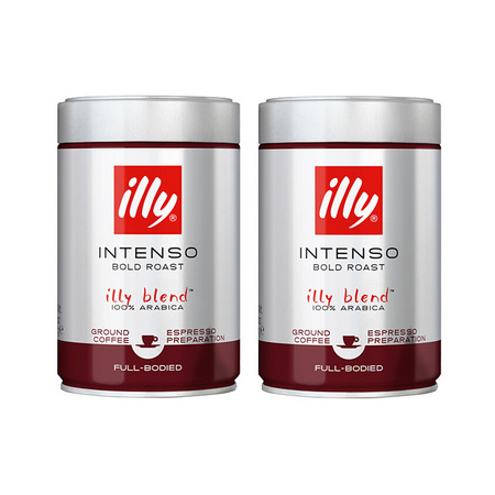 88VIP：illy 意利 进口深度烘焙现磨咖啡粉浓缩咖啡 250g*2罐 *2件