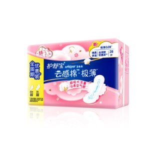 Whisper 护舒宝 超薄日夜组合卫生巾套装 28片 (日用20片+夜用8片) *5件