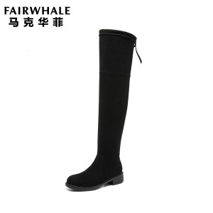 马克华菲 SW5050 女士秋冬过膝绒面长筒靴