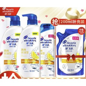 Head & Shoulders 海飞丝 洗发水套装（500ml*2+400ml+赠补充装200ml）