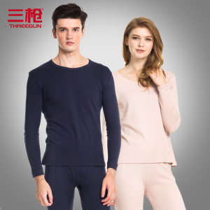 三枪 男女款 100%纯棉 秋衣套装