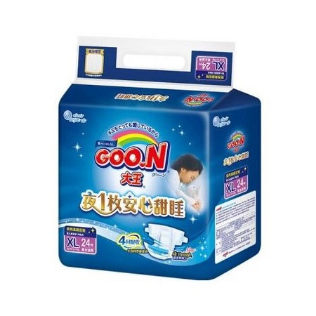 京东PLUS会员：GOO.N 大王 甜睡系列 环贴式婴儿纸尿裤 XL24片 *4件
