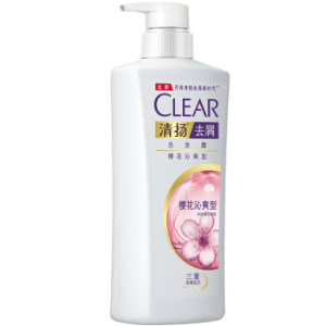 京东PLUS会员： CLEAR 清扬 去屑洗发露 樱花沁爽型 500g（赠洗手液450ml） *4件