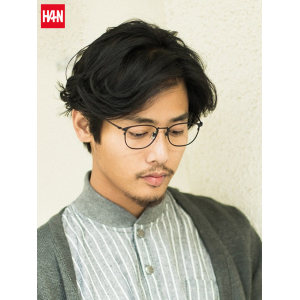 汉代HAN 纯钛圆框眼镜架+1.60 防蓝光非球面镜片