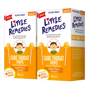 美国儿科医生推荐品牌 Little Remedies 儿童润喉止痛棒棒糖 10支*2盒
