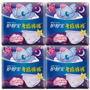 whisper 护舒宝 考拉裤裤 裤型卫生巾 M-L码 4片装 *7件