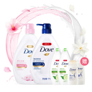 Dove 多芬 滋养美肤沐浴露套装（1kg*2+190ml*2+50ml*2+赠沐浴露660g