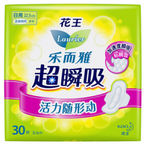 Laurier 乐而雅 超瞬吸 纤巧护翼型日用卫生巾 225mm 30片