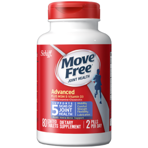美产 维骨力 Move Free氨基葡萄糖软骨素 MSM加强版蓝瓶 80粒
