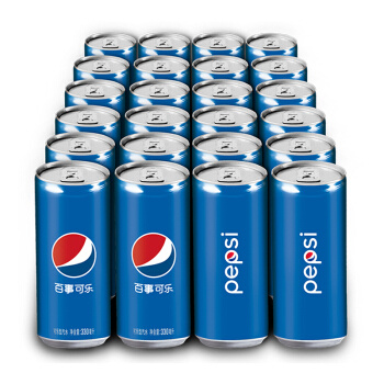 限江浙沪、京东PLUS会员：：PEPSI/百事 汽水 碳酸饮料 细长罐330ml*24听 *5件