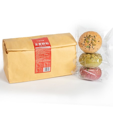 七年五季 全麦面包燕麦粗粮圆面包 混合口味 6只 *2件