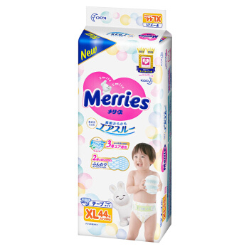 Merries 妙而舒 通用纸尿裤 XL44片 *5件