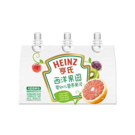 88VIP：Heinz 亨氏 婴儿果泥 西洋果园 78gx3袋 *5件