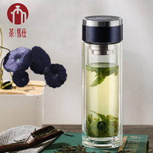 富光高端线 茶马仕 双层茶水分离玻璃杯 318ml 29元包邮