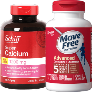 美国产 Move Free氨糖软骨素红盒 170粒+液体钙软胶囊 120粒