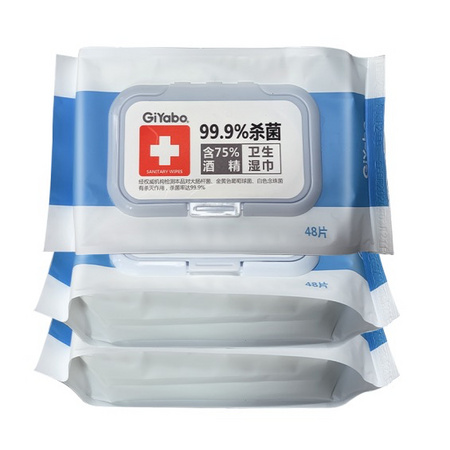 达力 75%酒精消毒湿巾 48片*3包