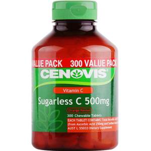 澳洲原产 Cenovis 天然橙味 无糖维生素C咀嚼片 300粒