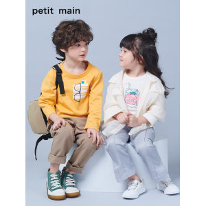 日本超高人气童装品牌 petit main 男女童日系时尚纯棉长袖T恤