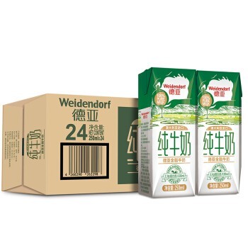 Weidendorf 德亚 全脂纯牛奶 250ml*24盒