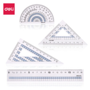 凑单品： deli 得力 71968 绘图组合套尺4件套