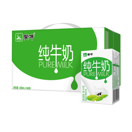 88VIP：MENGNIU 蒙牛 纯牛奶 全脂早餐奶 250ml*24包