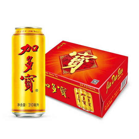 有券的上：JDB 加多宝 凉茶纤体罐 植物饮料 310ml*24罐 整箱装