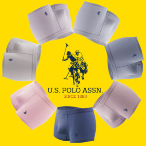 美国马球协会 US POLO 男士 弹力精梳长绒棉 平角裤 3条