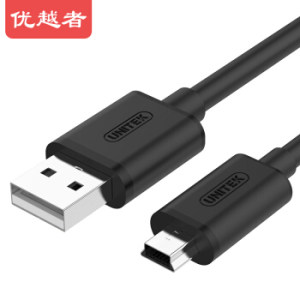 UNITEK 优越者 Y-C4002EBK mini USB数据线 0.5米