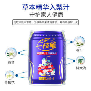 CCTV星光大道指定饮品 一枝笔 莱阳梨汁清咽润喉功能饮料 
 245ml*6罐