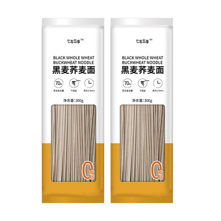 七年五季 无糖低脂黑麦荞麦面 300g*2