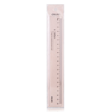凑单品：deli 得力 79752 透明直尺 20cm 单把装
